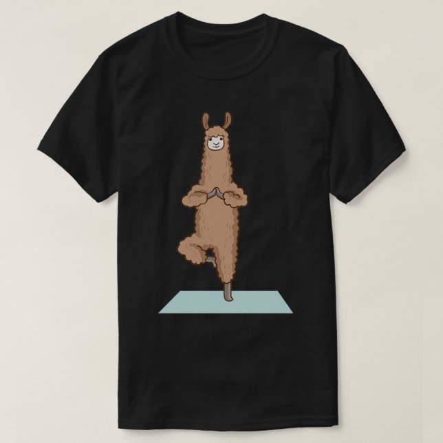 Alpaca Llama Yoga Sport Funny Gymnastics Gymnastic T-Shirt (Design Front)