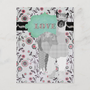 Alpaca Love Floral Postcard