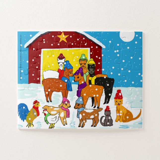 Alpaca Marvin & Friends Winter Farm Scene Puzzle (Horizontal)