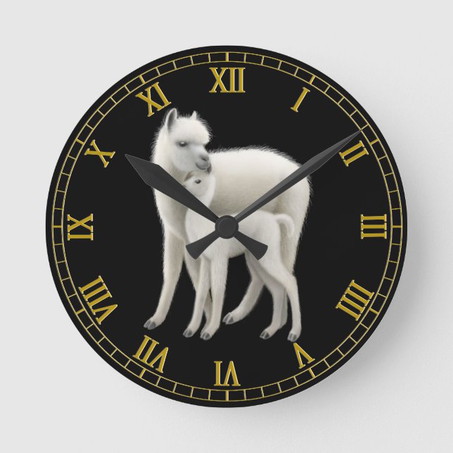 Alpaca Mother Love Wall Clock (Front)