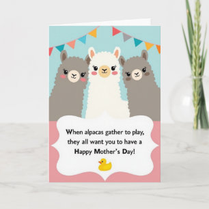 Alpaca Mothers Day Play Card