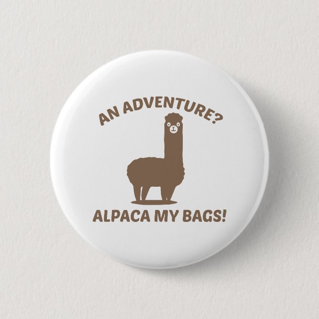 Alpaca My Bags 2 Inch Round Button (Front)
