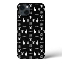 Alpaca noir et blanc iPhone 13 Coques par Wighar