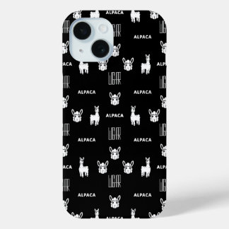 Alpaca noir et blanc iPhone 15 Coques par Wighar