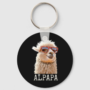 Alpaca Papa Alpapa Lama Daddy Cute Alpaca Dad Fath Keychain