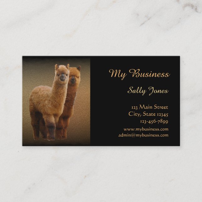 Alpaca Pet Care Business Cards Double-Sided (Front)