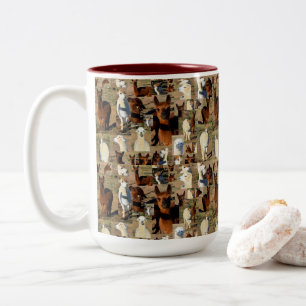 Alpaca Photo Collage Coffee Two-Tone Coffee Mug
