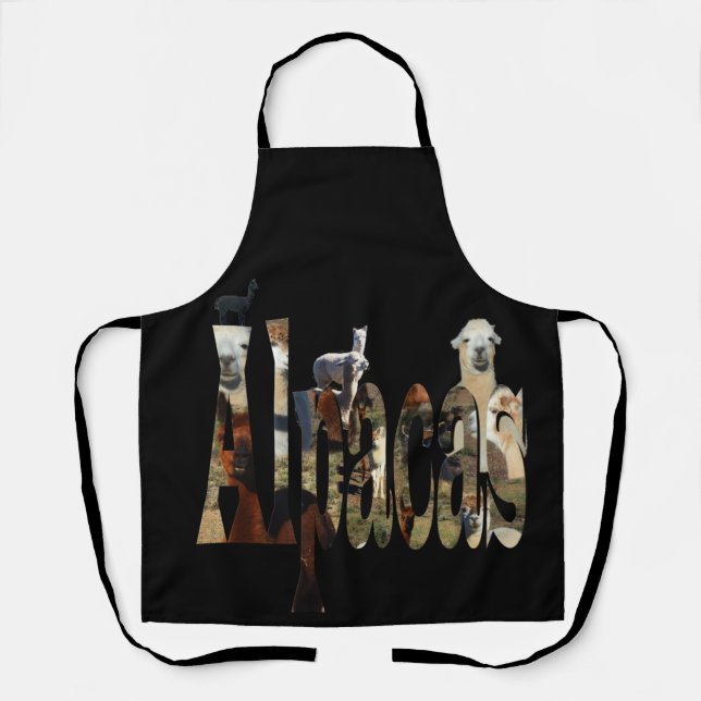 Alpaca Picture Name, Full Print Apron (Front)