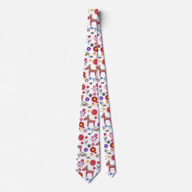 Alpaca Pinata and Flowers Tie (Front)