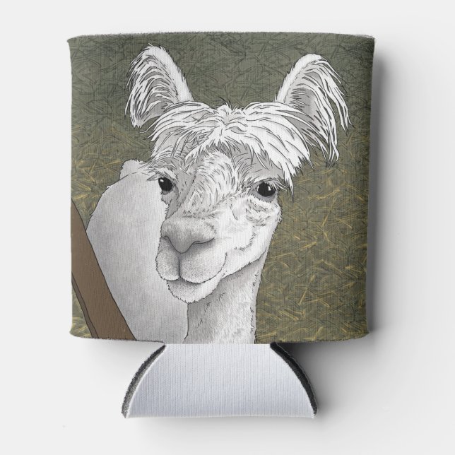 Alpaca Portrait 2 Can Cooler (Front)