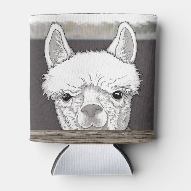 Alpaca Portrait Can Cooler (Front)