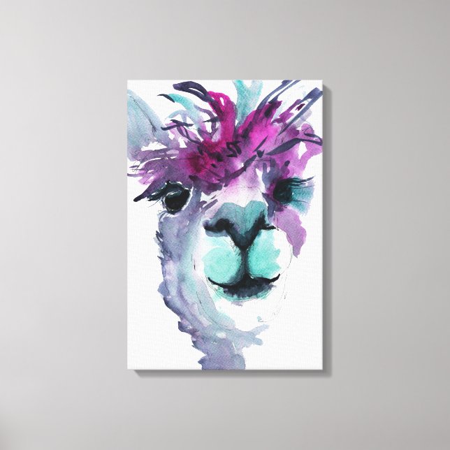Alpaca Print on canvas. The perfect Alpaca gift (Front)