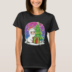 Alpaca Santa Hat Xmas Alpaca Lover Adults Boy Girl T-Shirt