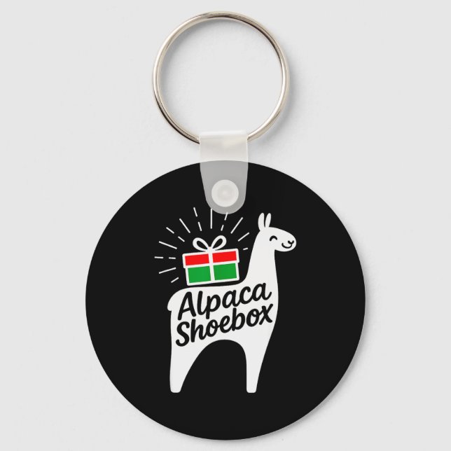 Alpaca Scute Ss Cute Ssbox Christmas Child Giving  Keychain (Front)