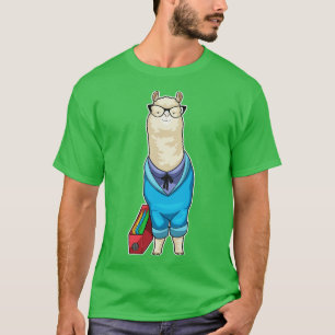 Alpaca Secretary Glasses T-Shirt