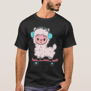 Alpaca Skateboard Skateboard Enthusiast T-Shirt