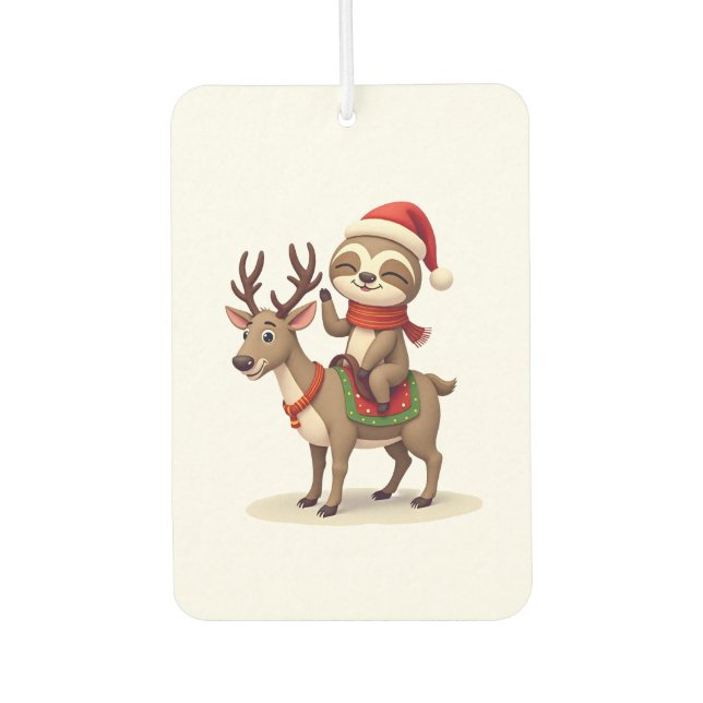 Alpaca Sloth Christmas (1) Air Freshener (Front)