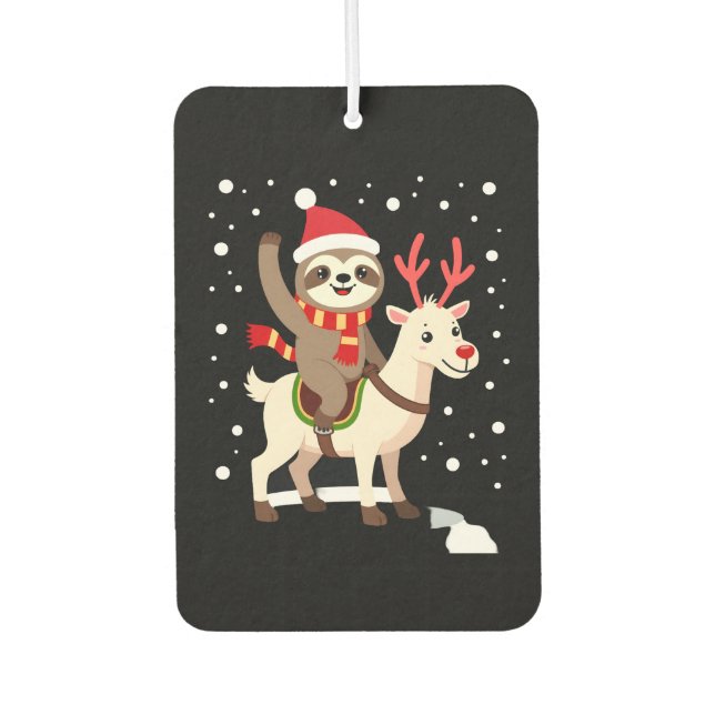Alpaca Sloth Christmas (1) Air Freshener (Front)