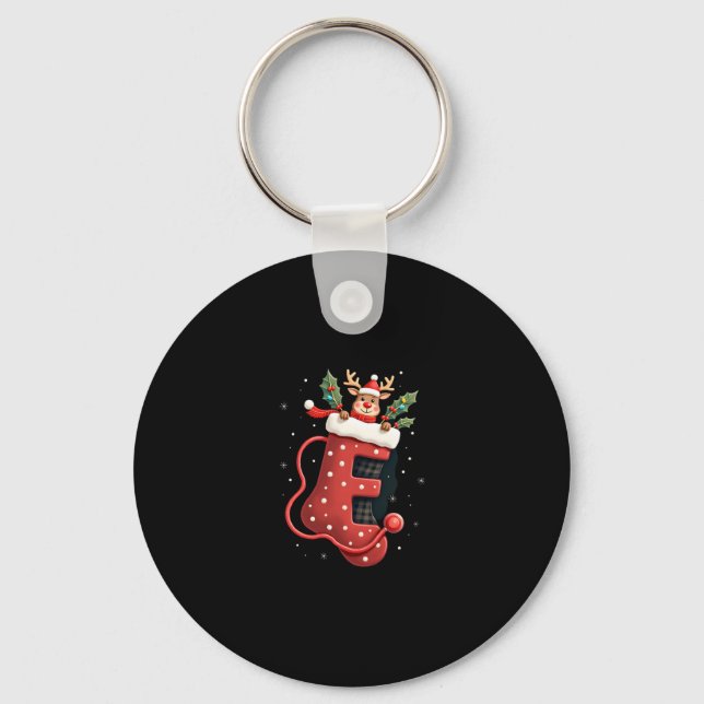 Alpaca Sloth Christmas (1) Keychain (Front)