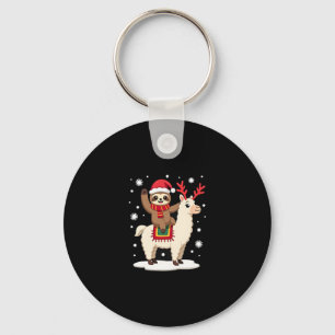 Alpaca Sloth Christmas (1) Keychain
