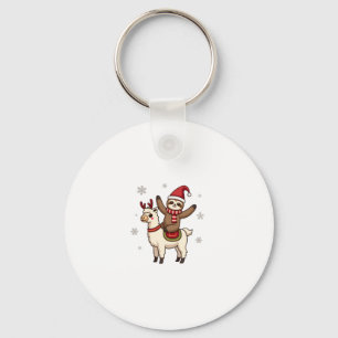 Alpaca Sloth Christmas (1) Keychain