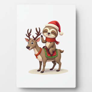 Alpaca Sloth Christmas (1) Plaque