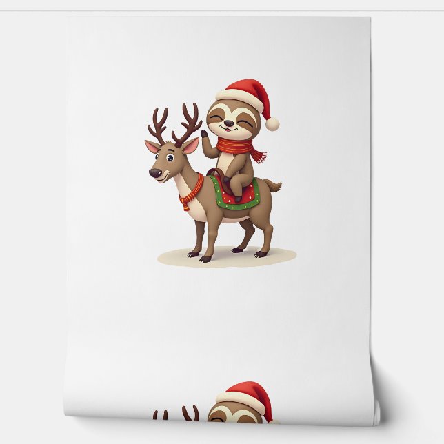 Alpaca Sloth Christmas (1) Wallpaper (Unrolling)