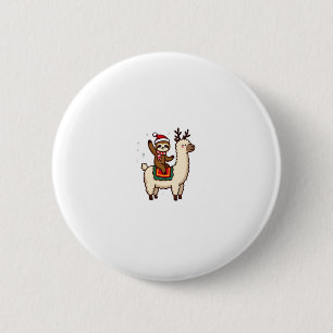 Alpaca Sloth Christmas (2) 2 Inch Round Button