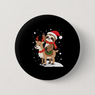 Alpaca Sloth Christmas (2) 2 Inch Round Button