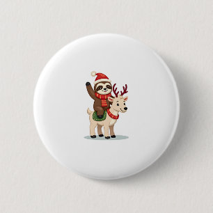 Alpaca Sloth Christmas (2) 2 Inch Round Button