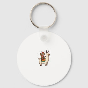 Alpaca Sloth Christmas (2) Keychain