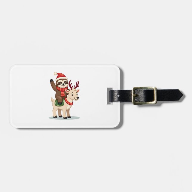 Alpaca Sloth Christmas (2) Luggage Tag (Front Horizontal)