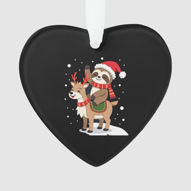Alpaca Sloth Christmas (2) Ornament (Front)