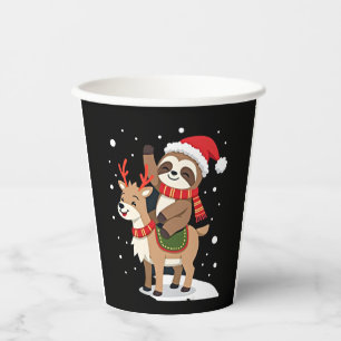 Alpaca Sloth Christmas (2) Paper Cups