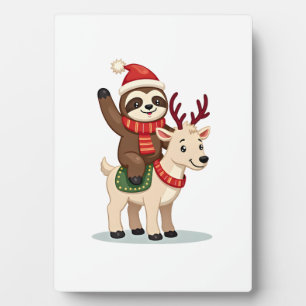 Alpaca Sloth Christmas (2) Plaque
