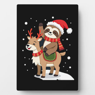 Alpaca Sloth Christmas (2) Plaque