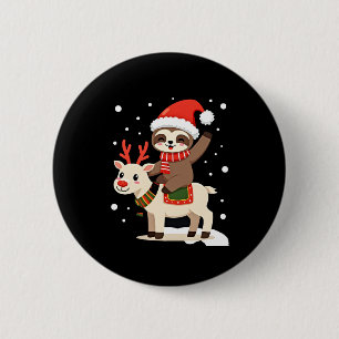 Alpaca Sloth Christmas (3) 2 Inch Round Button