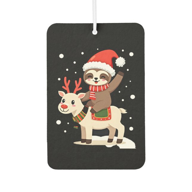 Alpaca Sloth Christmas (3) Air Freshener (Front)