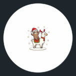 Alpaca Sloth Christmas (3) Classic Round Sticker<br><div class="desc">Alpaca Sloth Christmas (3)</div>
