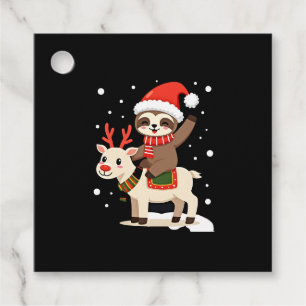 Alpaca Sloth Christmas (3) Favour Tags