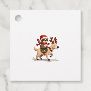 Alpaca Sloth Christmas (3) Favour Tags