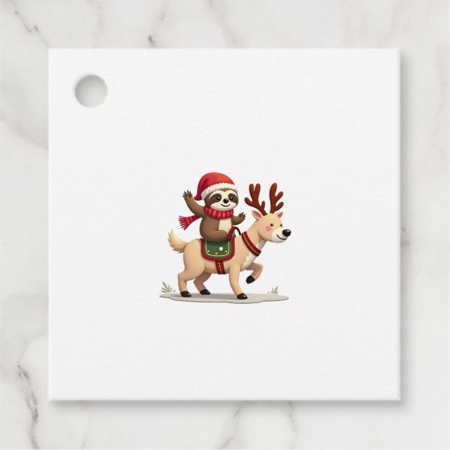 Alpaca Sloth Christmas (3) Favour Tags (Front)
