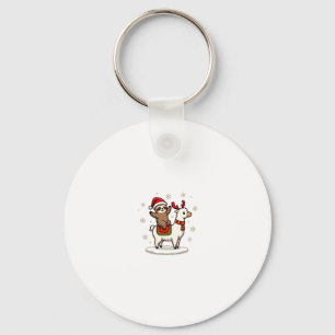 Alpaca Sloth Christmas (3) Keychain