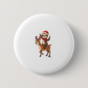 Alpaca Sloth Christmas (4) 2 Inch Round Button