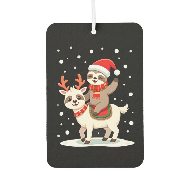 Alpaca Sloth Christmas (4) Air Freshener (Front)