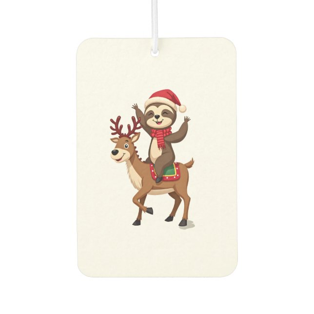 Alpaca Sloth Christmas (4) Air Freshener (Front)