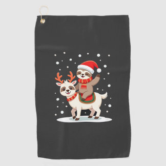 Alpaca Sloth Christmas (4) Golf Towel
