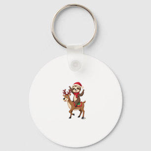 Alpaca Sloth Christmas (4) Keychain