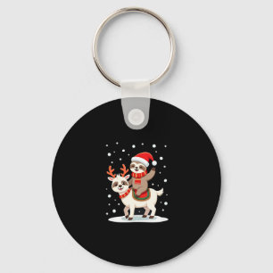 Alpaca Sloth Christmas (4) Keychain