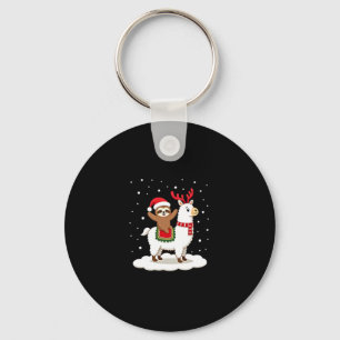 Alpaca Sloth Christmas Keychain